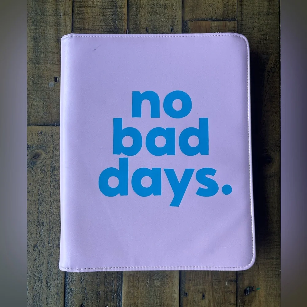 Ban.do Large Pink Planner with Blue Text With Zip Closure